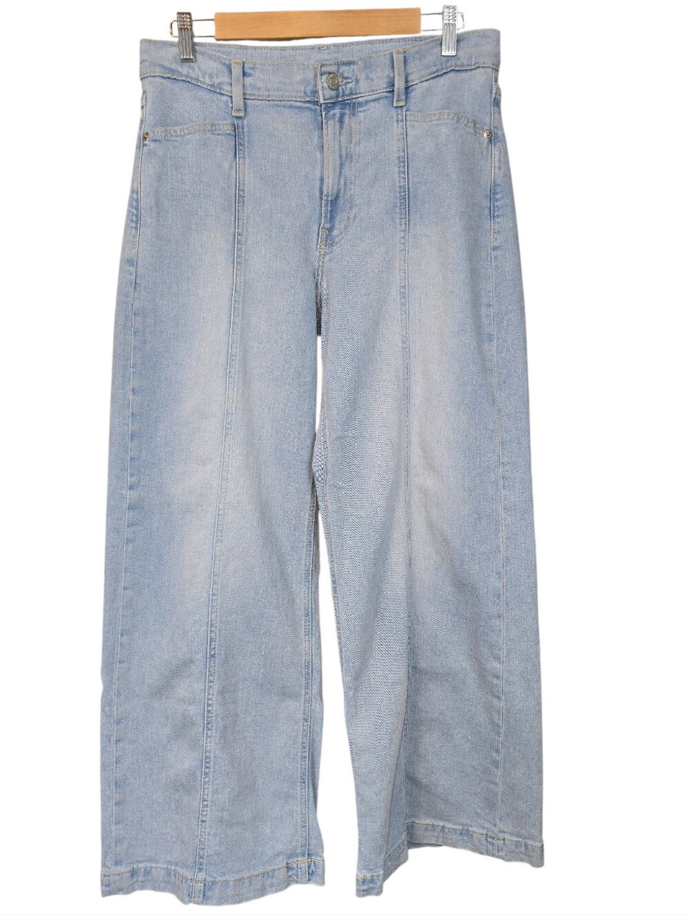 GAP Stride High Rise Wide Leg Cropped Jeans Light Indigo 29 Petite
